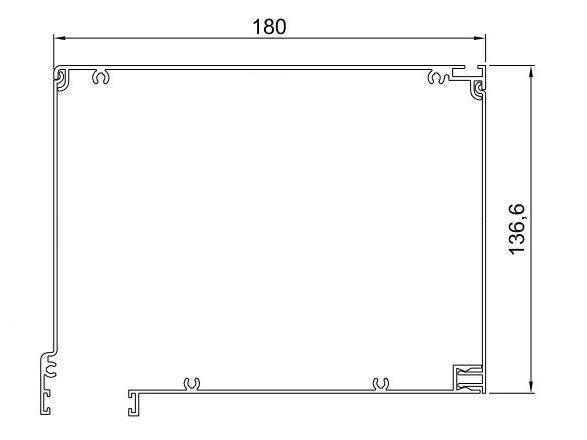 Επικαθήμενο - Εξωτερικό κουτί ρολών αλουμινίου διαστάσεων 140x180mm Κουτί ρολών διαστάσεων 140x180mm
