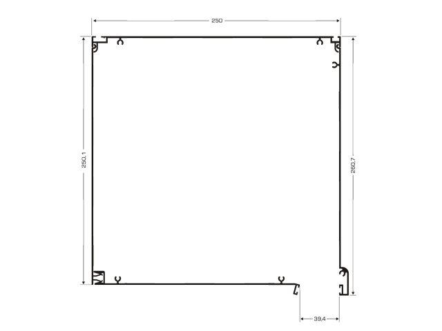 Κουτί γκαραζόπορτας διαστάσεων 25x25mm